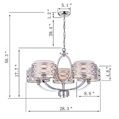 Greenville Signature 5-Light Drum Chandelier for Dining/Living Room, Bedroom