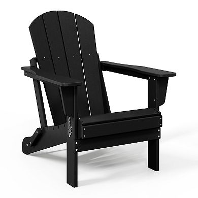 Westintrends 2 piece set outdoor folding Poly Adirondack chair