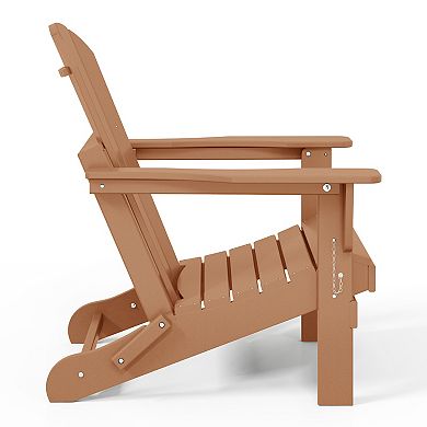 Westintrends 2 piece set outdoor folding Poly Adirondack chair