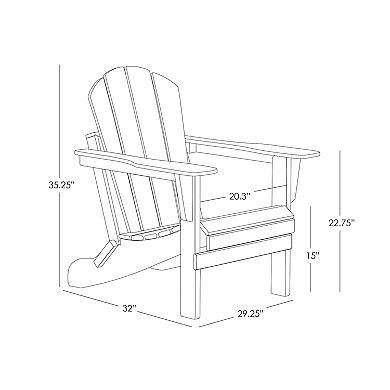WestinTrends All-Weather Contoured Outdoor Poly Folding Adirondack Chair (Set of 2)