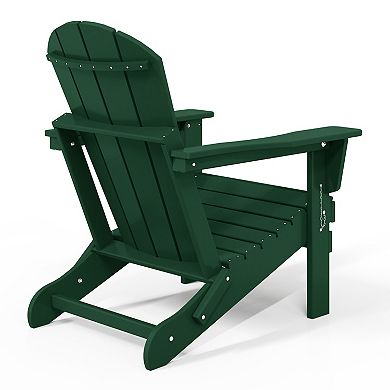 WestinTrends All-Weather Contoured Outdoor Poly Folding Adirondack Chair (Set of 2)