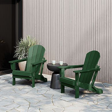 Westintrends 2 piece set outdoor folding Poly Adirondack chair