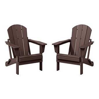 Westintrends 2 pc set outdoor folding Poly Adirondack chair