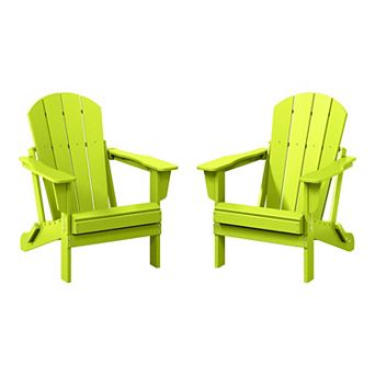 Westintrends 2 pc set outdoor folding Poly Adirondack chair