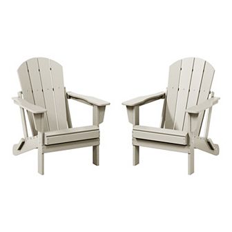 Westintrends 2 pc set outdoor folding Poly Adirondack chair