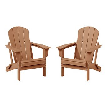 Westintrends 2 pc set outdoor folding Poly Adirondack chair