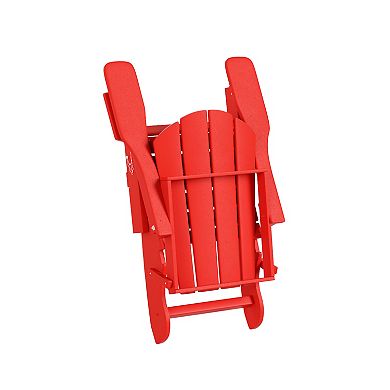 WestinTrends 2-Piece Outdoor Folding Adirondack Chair with Side Table Set