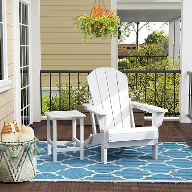 Westintrends 2-piece Outdoor Folding Poy Adirondack Chair With Side Table