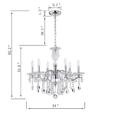 Greenville Signature 6-Light Candle Style Chandelier for Dining/Living Room, Kitchen, Bedroom, Office