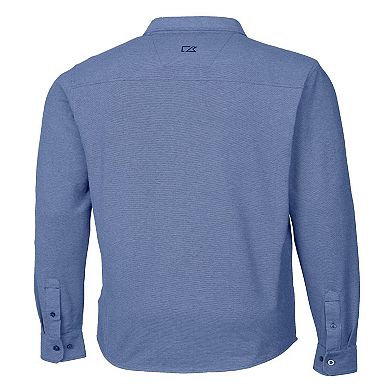 Cutter & Buck Advantage Tri-Blend Pique Long Sleeve Knitted Mens Button Down