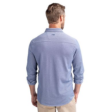 Cutter & Buck Advantage Tri-Blend Pique Long Sleeve Knitted Mens Button Down