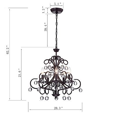 Greenville Signature 5-Light Candle Styly Chandelier for Dining/Living Room, Kitchen, Bedroom, Office