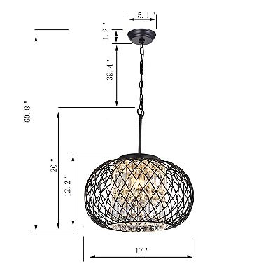 Greenville Signature 3-Light Globe Chandelier for Dining/Living Room, Kitchen, Bedroom, Office