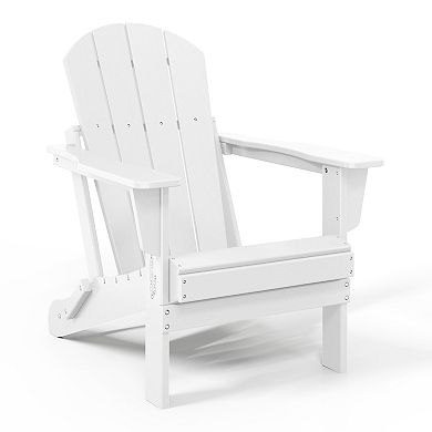 WestinTrends All-Weather Contoured Outdoor Poly Folding Adirondack Chair (Set of 4)