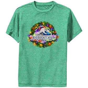 Boys Jurassic World Christmas Wreath Performance Graphic Tee