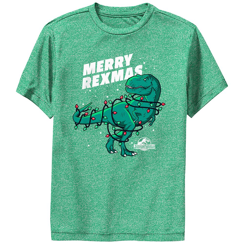 Boys Jurassic World Merry Rexmas Performance Graphic Tee
