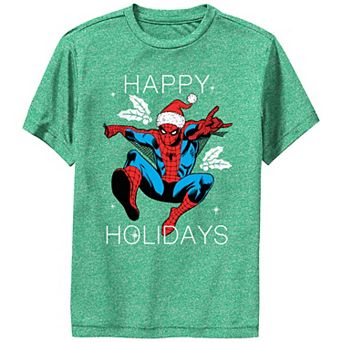 Boys Spider-Man Happy Holidays Performance Graphic Tee