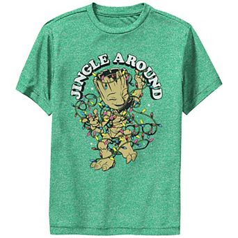 Boys Guardians Of The Galaxy Groot Jingle Around Performance Graphic Tee