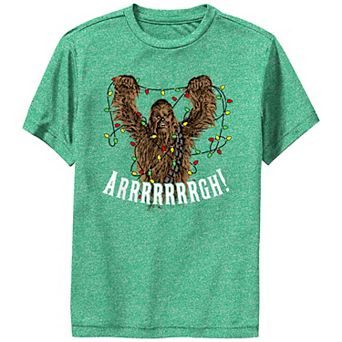 Boys Star Wars Chewbacca Tangled In Christmas Lights Screaming Performance Graphic Tee