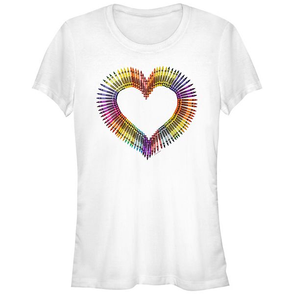 Juniors' Crayola Crayons Heart Graphic Tee