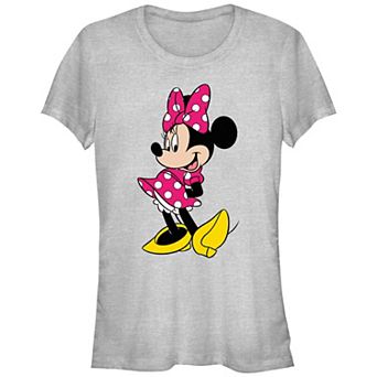 Disney's Minnie Mouse Juniors' Pink Polka Dot Dress Graphic Tee