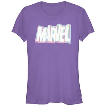 Juniors' Marvel Wavy Logo Graphic Tee