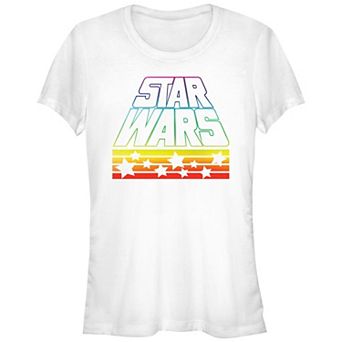 Juniors' Star Wars Gradient Rainbow Logo Graphic Tee