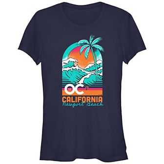 Juniors' The OC California Newport Beach Postcard Graphic Tee