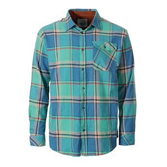 Gioberti Men's 100% Cotton Brushed Flannel Plaid Checkered Shirt with Corduroy Contrast