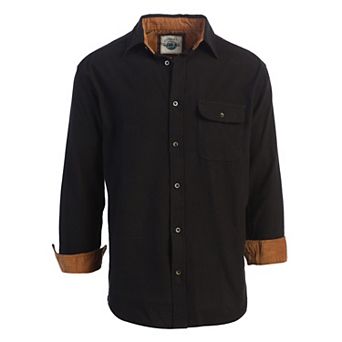 Gioberti Men's 100% Cotton Brushed Flannel Plaid Checkered Shirt with Corduroy Contrast