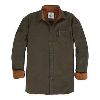 Gioberti Men's 100% Cotton Brushed Flannel Plaid Checkered Shirt with Corduroy Contrast