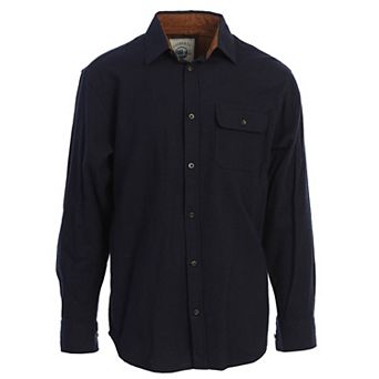 Gioberti Men's 100% Cotton Brushed Flannel Plaid Checkered Shirt with Corduroy Contrast