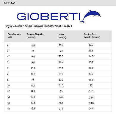Gioberti Kid's V-neck 100% Cotton Knitted Pullover Sweater Vest