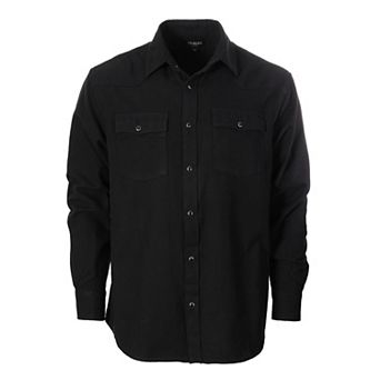 Gioberti Men's Western Brushed Flannel Plaid Checkered Shirt w/Snap-on Button