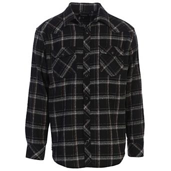 Gioberti Men's Western Brushed Flannel Plaid Checkered Shirt w/Snap-on Button