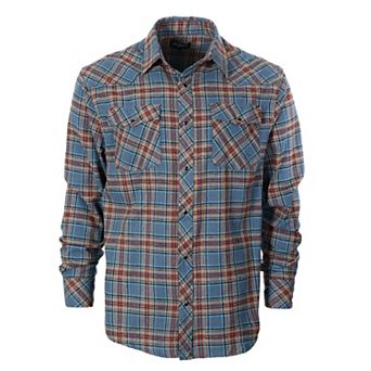 Gioberti Men's Western Brushed Flannel Plaid Checkered Shirt w/Snap-on Button