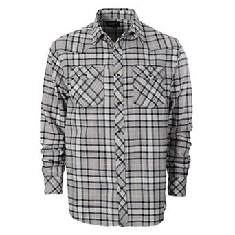 Gioberti Men's Western Brushed Flannel Plaid Checkered Shirt w/Snap-on Button