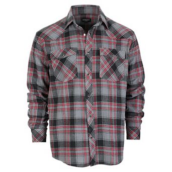 Gioberti Men's Western Brushed Flannel Plaid Checkered Shirt W/snap-on Button