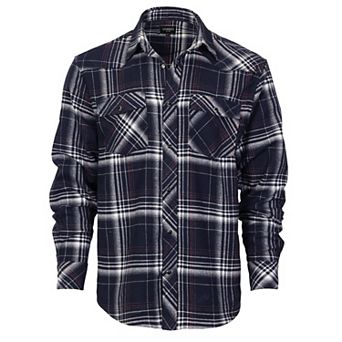 Gioberti Men's Western Brushed Flannel Plaid Checkered Shirt w/Snap-on Button