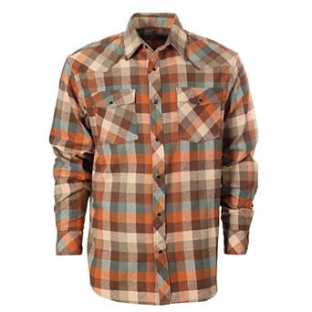 Gioberti Men's Western Brushed Flannel Plaid Checkered Shirt w/Snap-on Button