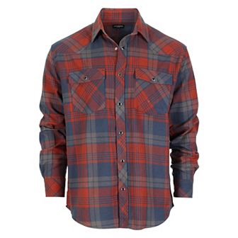 Gioberti Men's Western Brushed Flannel Plaid Checkered Shirt w/Snap-on Button