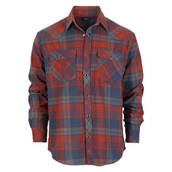 Gioberti Men's Western Brushed Flannel Plaid Checkered Shirt w/Snap-on Button