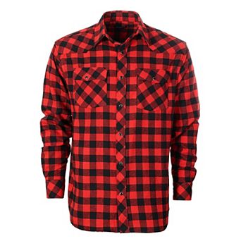 Gioberti Men's Western Brushed Flannel Plaid Checkered Shirt w/Snap-on Button