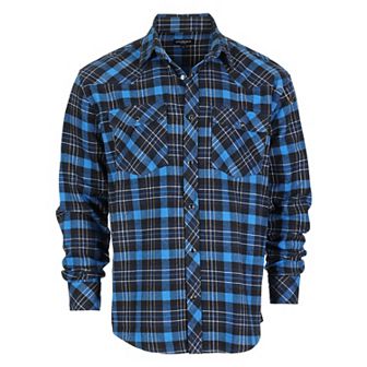 Gioberti Men's Western Brushed Flannel Plaid Checkered Shirt w/Snap-on Button
