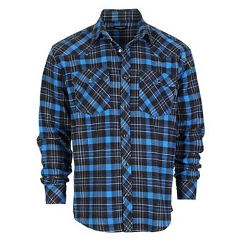 Gioberti Men's Western Brushed Flannel Plaid Checkered Shirt W/snap-on Button