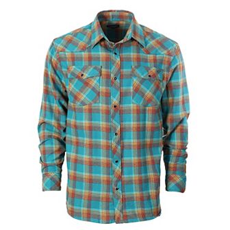 Gioberti Men's Western Brushed Flannel Plaid Checkered Shirt w/Snap-on Button
