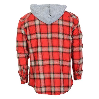 Gioberti Men's Removable Hoodie Plaid Checkered Flannel Button