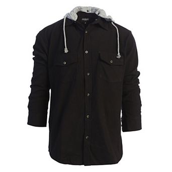 Gioberti Men's Removable Hoodie Plaid Checkered Flannel Button Down Shirt