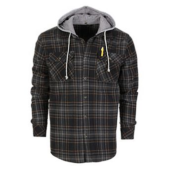 Gioberti Men's Removable Hoodie Plaid Checkered Flannel Button Down Shirt