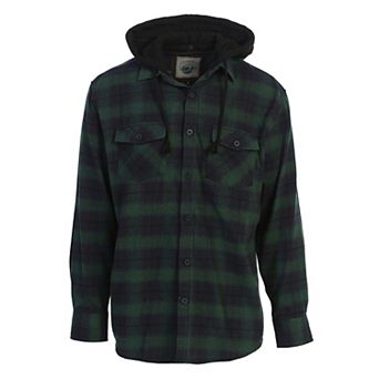 Gioberti Men's Removable Hoodie Plaid Checkered Flannel Button Down Shirt